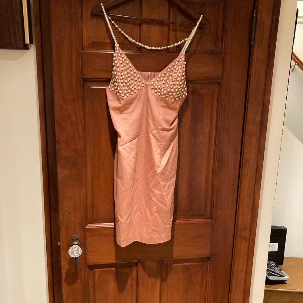 Beautiful pink dress with pearl detail